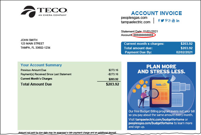 teco bill pay phone number